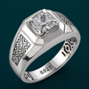 925 Sterling Silver Square Solitaire Ring for Men