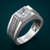 925 Sterling Silver Men’s Square Solitaire Ring