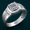 Luxury S925 Silver Cushion Cut Solitaire Ring with Micro Diamond Accents