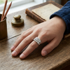 Premium S925 Silver Geometric Solitaire Ring for Men