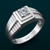 Premium S925 Silver Geometric Solitaire Ring for Men