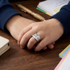 Premium 925 Sterling Silver Square-Head Solitaire Ring with Diamond-Cut Stone – Platinum Finish