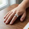 Elegant S925 Silver Princess Cut Solitaire Ring with Textured Designer Band