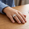 Men’s Princess Cut Solitaire Ring – 925 Sterling Silver Bold Designer Ring