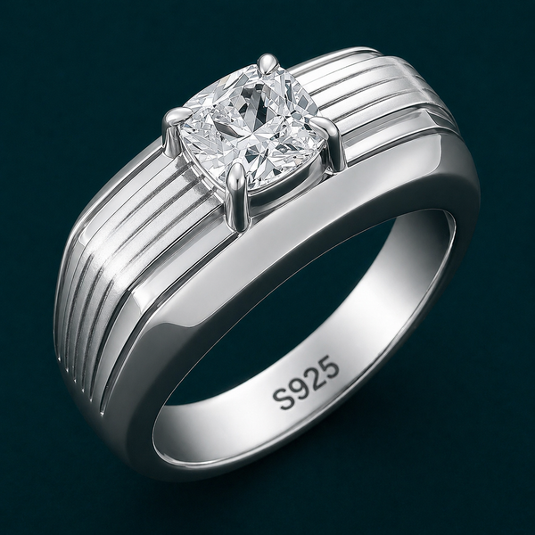 Elegant Cushion-Cut Solitaire Ring β 925 Sterling Silver