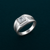 Men’s Princess Cut Solitaire Ring – 925 Sterling Silver Square Setting