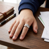 Elegant Square-Cut Diamond Style Ring – 925 Sterling Silver Statement Ring for Men