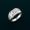 Elegant Square-Cut Diamond Style Ring – 925 Sterling Silver Statement Ring for Men