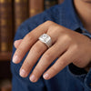 Luxury Square Solitaire Ring β 925 Sterling Silver Textured Designer Statement Ring