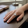 Modern Square-Cut Silver Ring β 925 Sterling Silver Geometric Statement Ring