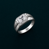 Modern Square-Cut Silver Ring β 925 Sterling Silver Geometric Statement Ring