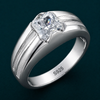 Stylish S925 Silver Cushion Cut Solitaire Ring with Dual Texture Designer Band