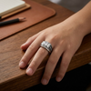 Premium Square-Cut Stone Ring for Men – 925 Sterling Silver Designer Statement Ring