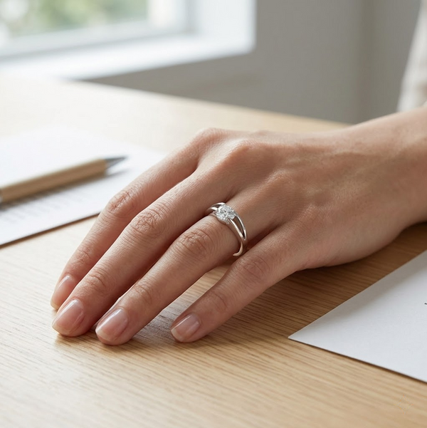 Elegant Marquise Solitaire Ring in 925 Sterling Silver