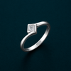 Elegant Princess Cut Solitaire Ring in 925 Sterling Silve