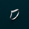 Modern Curve Solitaire Ring in 925 Sterling Silver