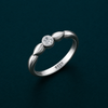 Elegant Marquise Accent Solitaire Ring in 925 Sterling Silver