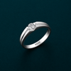Classic Groove Solitaire Ring in 925 Sterling Silver