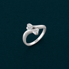 Double Heart Silver Ring for Women