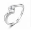 Romantic Heart Solitaire Ring in 925 Sterling Silver