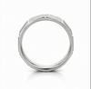 Stylish S925 Sterling Silver Geometric Couple Bands with Linear Texture Finish