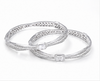 Elegant Textured Diamond-Cut Banngles
