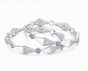 Luxury Geometric Evil Eye Bangles