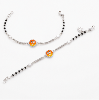 Cute Sunshine Smiley Nazariya Bracelet in 925 Sterling Silver