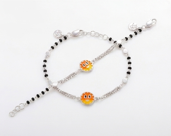 Cute Sunshine Smiley Nazariya Bracelet in 925 Sterling Silver