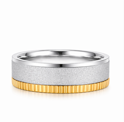 S925 Sterling Silver Matte Texture Couple Bands