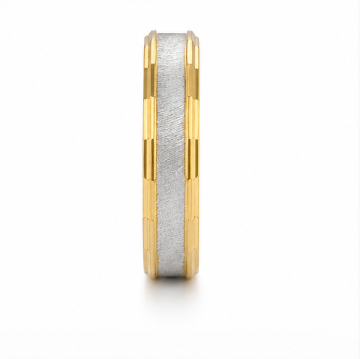 Elegant Dual Tone Matte Finish Ring in 925 Sterling Silver
