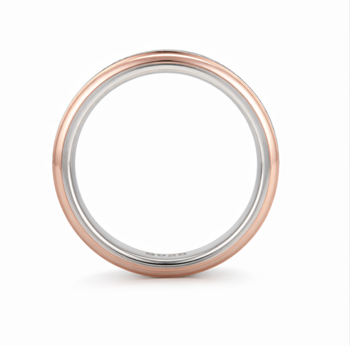 Modern Geometric Rose Gold Ring in 925 Sterling Silver