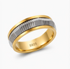 Luxury Dual Tone Faceted Ring in 925 Sterling Silver