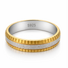 Luxury Dual Tone Textured Band Ring in 925 Sterling Silver