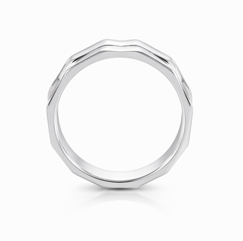 Modern Triple Edge Geometric Ring in 925 Sterling Silver