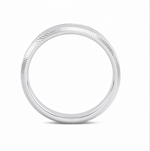 Brushed Texture Edge Band Ring in 925 Sterling Silver