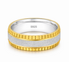 Luxury Dual Tone Matte Texture Ring 925 Sterling Silver
