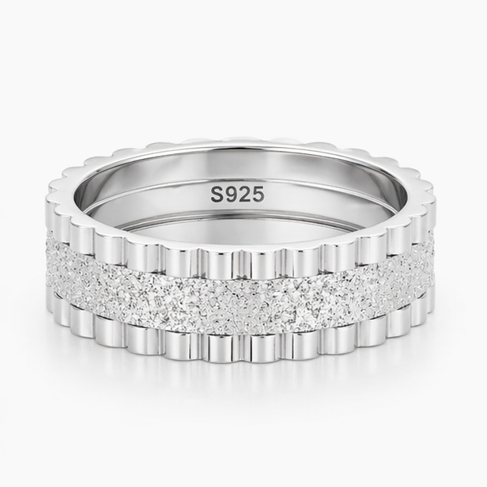 Diamond Dust Texture 925 Sterling Silver Ring
