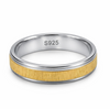 Elegant Dual Tone Textured Band Ring in 925 Sterling Silver