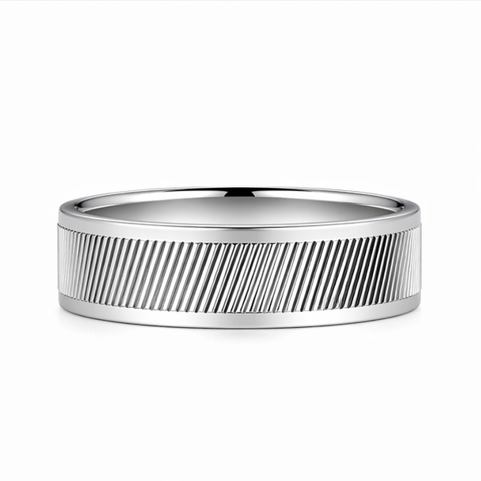 Fine Line Texture 925 Sterling Silver Ring