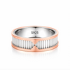 Modern Dual Tone Groove Ring in 925 Sterling Silver
