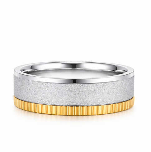 Premium Dual Tone Matte Finish Ring 925 Sterling Silver