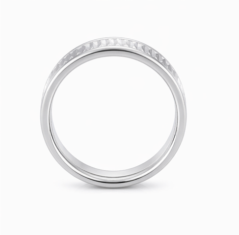 Diamond Cut Faceted 925 Sterling Silver Ring
