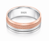 Premium Triple Tone Textured Ring 925 Sterling Silver