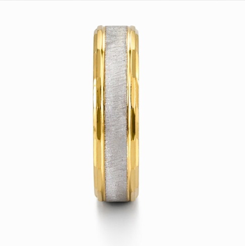 Luxury Dual Tone Diamond Texture Ring in 925 Sterling Silver