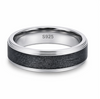 Modern Black Textured Band Ring in 925 Sterling Silver