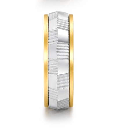 S925 Sterling Silver Faceted Texture Couple Bands