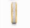 S925 Sterling Silver Gold Edge Textured Couple Bands