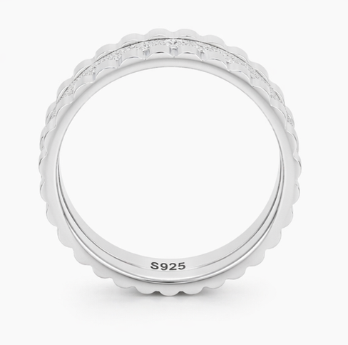 Diamond Dust Texture 925 Sterling Silver Ring