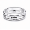 Twin Layer Faceted 925 Sterling Silver Ring